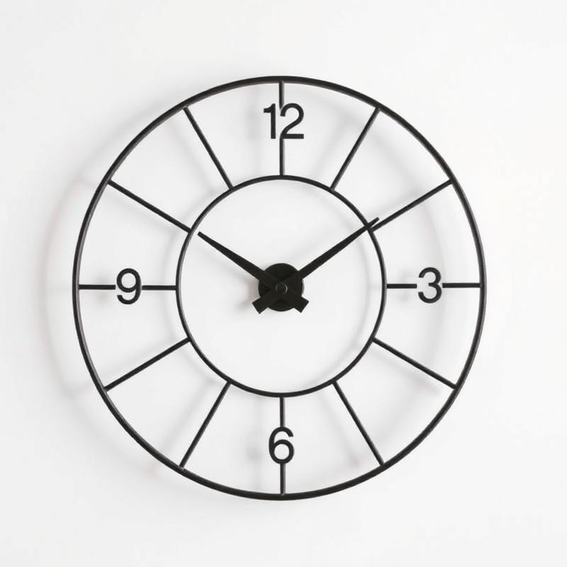 Matte Black Skeleton Wall Clock