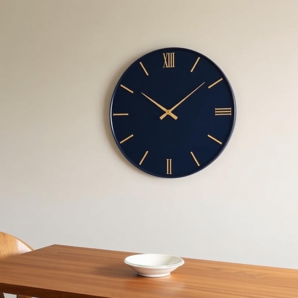 Blue & Gold Pendulum Wall Clock