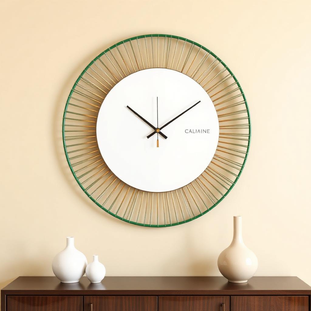 Green & Gold Designer Wall Clock