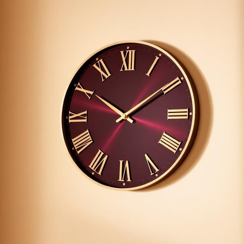 Maroon & Gold Roman Wall Clock