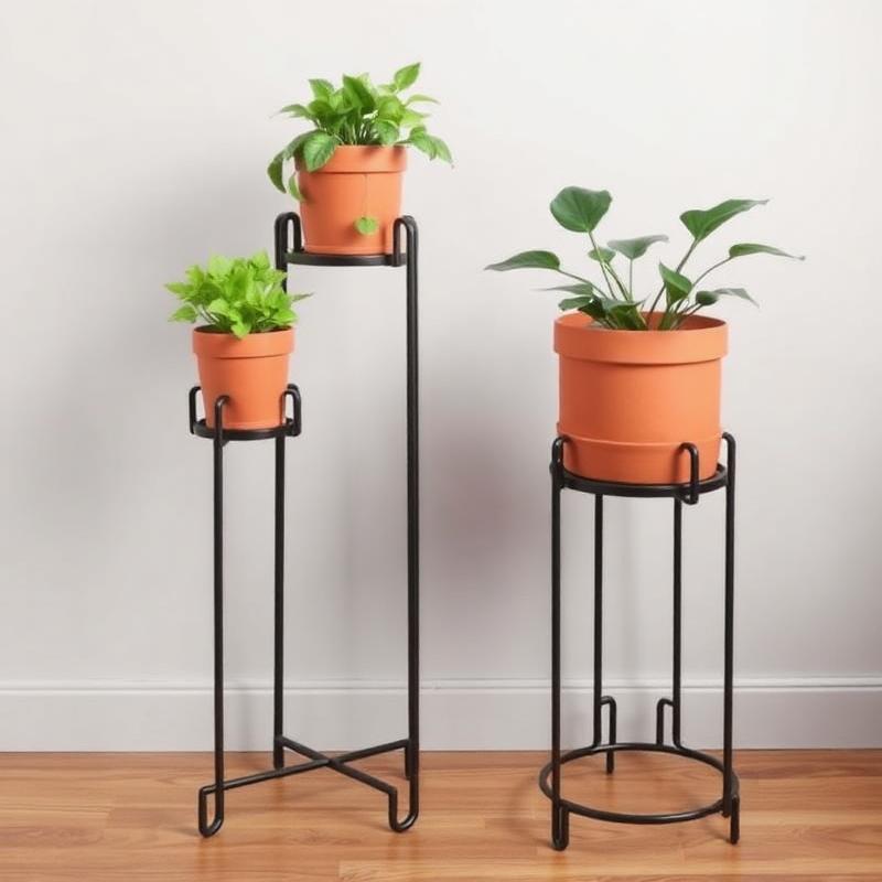 Black Metal Planter Stand – Set of 2