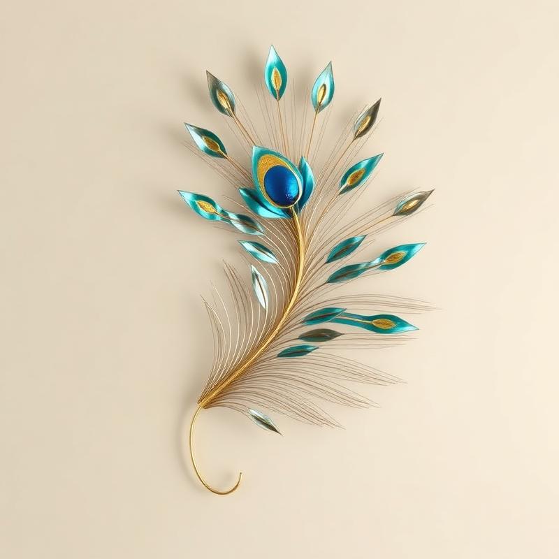 Peacock Feather Metal Wall Sculpture