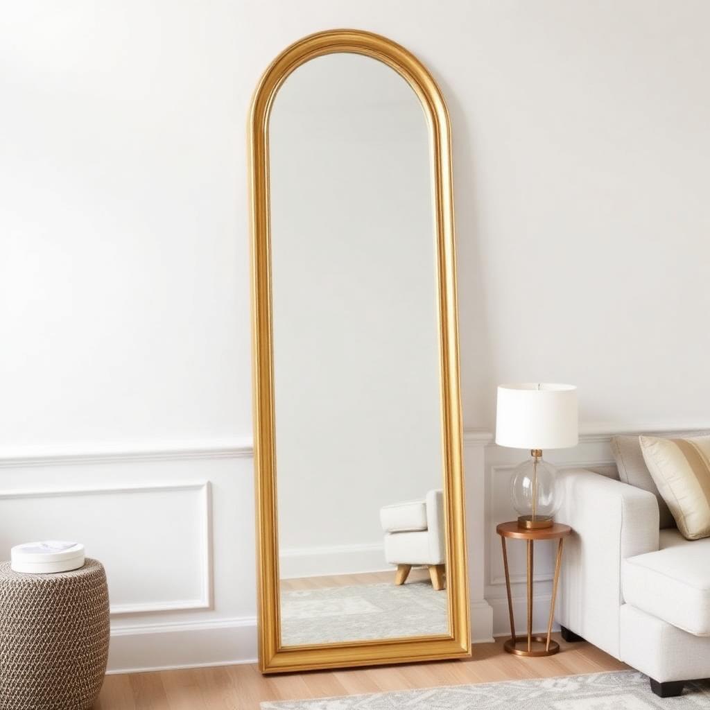 Full-Length Sleek Designer Wall/Floor Mirror – Arched