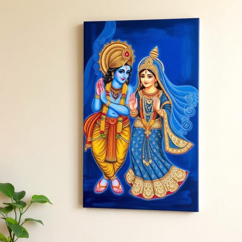 Radha Krishna – Hand-Painted Canvas