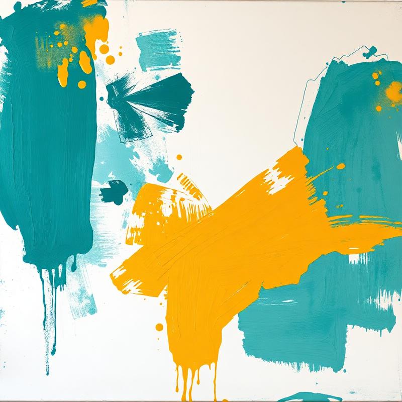 Teal & Mustard Modern Abstract