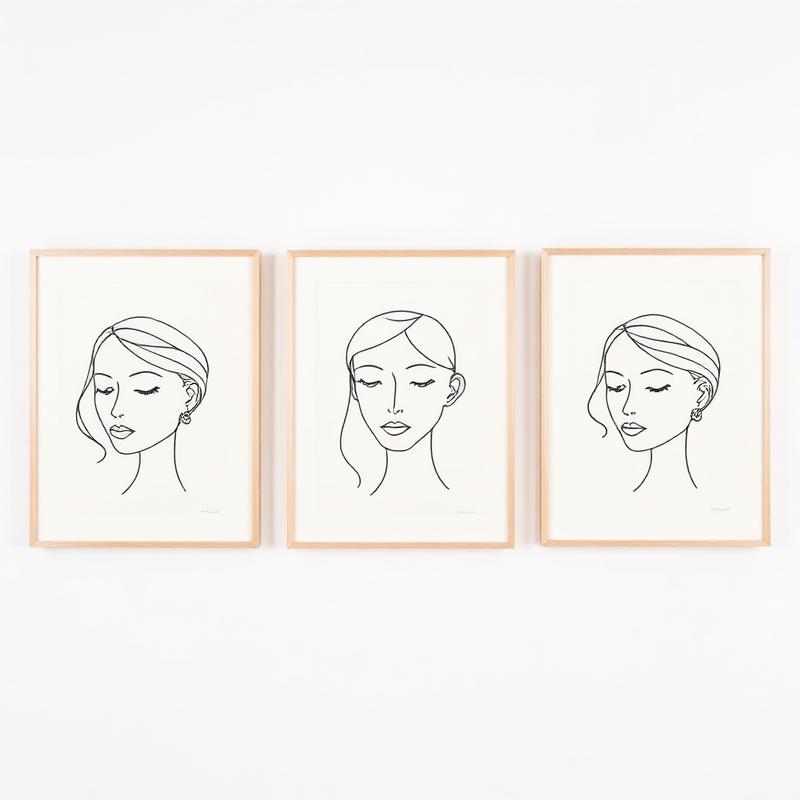 Minimal Line Portraits – Set of 3